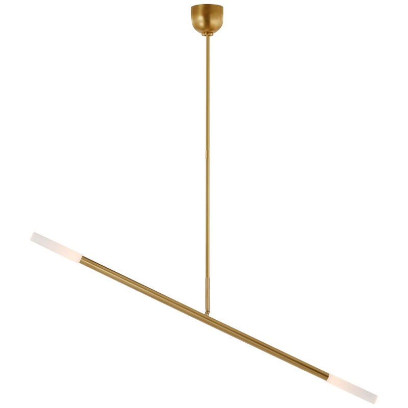LED Linear Chandelier from the Rousseau Collection in Antique-Burnished Brass Finish by Visual Comfort Signature