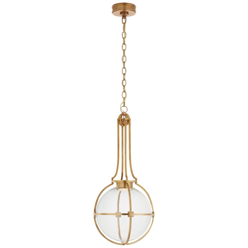 LED Pendant from the Gracie Collection in Antique-Burnished Brass Finish by Visual Comfort Signature