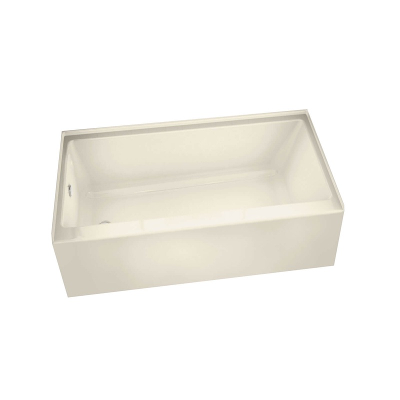 MAAX 105705-000-004-002 Rubix 6032 Acrylic Alcove Right-Hand Drain Bathtub in Bone