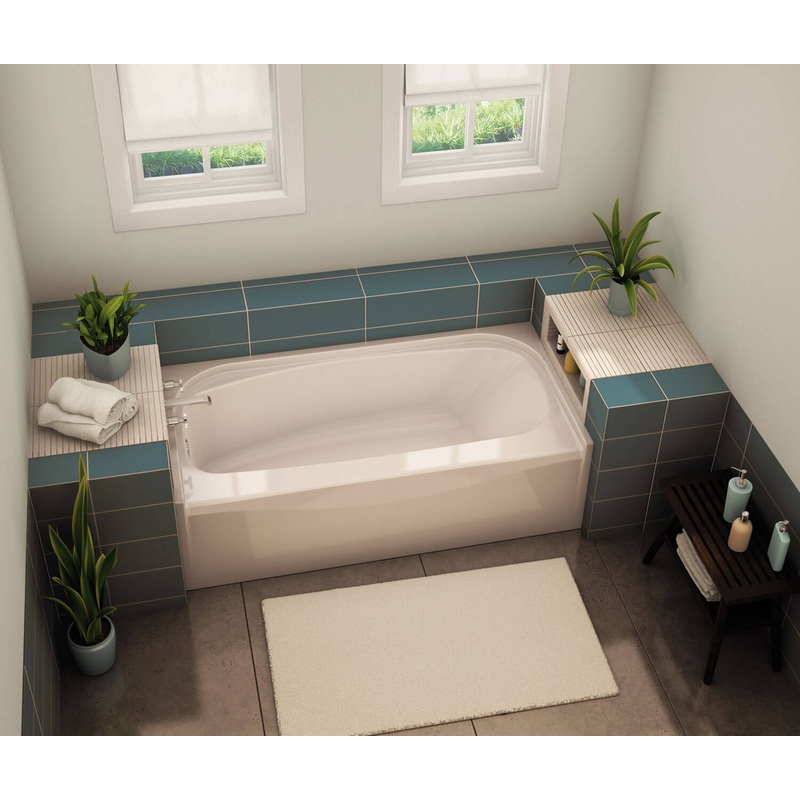 MAAX 145008-000-002-084 TOF-3060 AcrylX Alcove Left-Hand Drain Bathtub in White