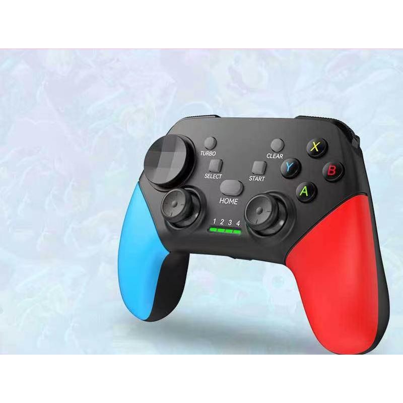 Multi-Platform Wireless Gaming Controller with Dual Motor Vibration, Turbo & Phone Holder(Black, Red and Blue)