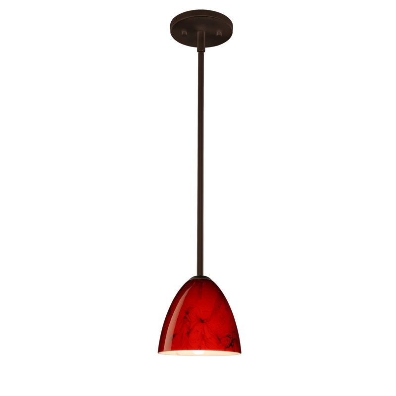 One Light Pendant from the Vila Collection in Bronze Finish by Besa