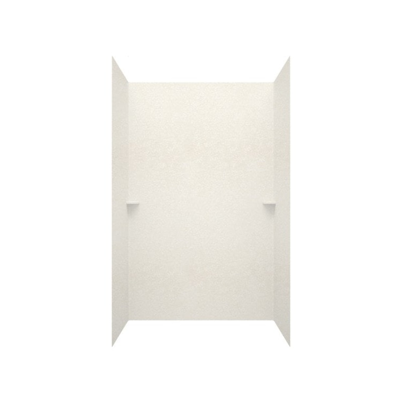 Shower Wall Kit Smooth Glue Up 36 x 62 x 96 Inch Tahiti White Swanstone