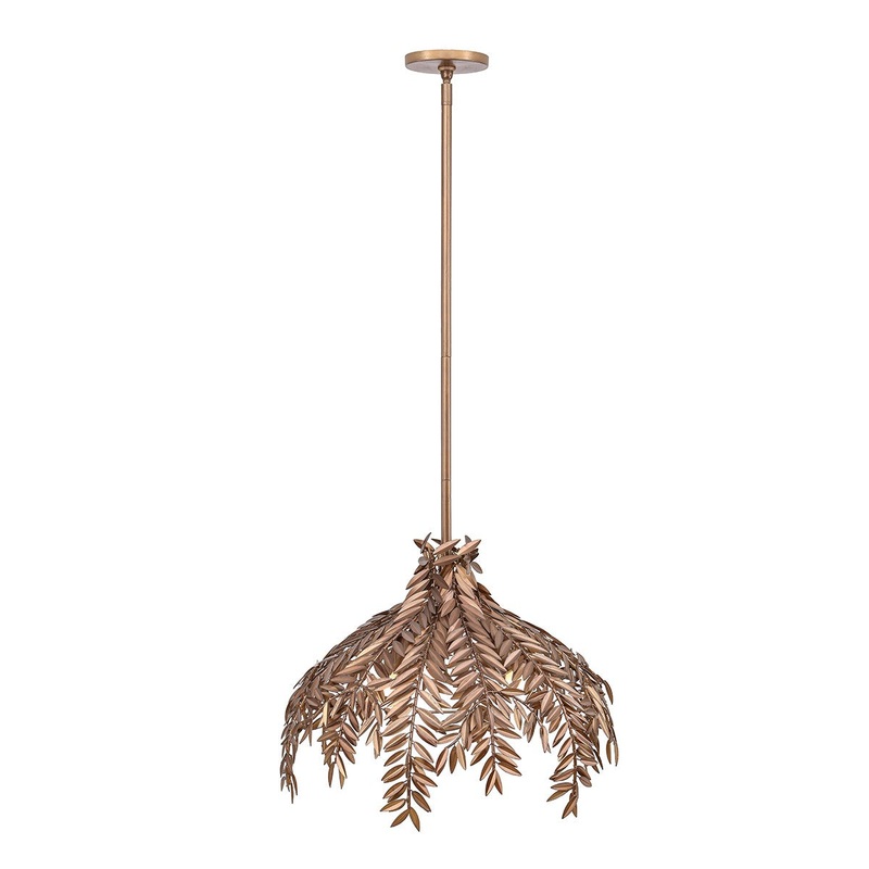 Three Light Pendant from the Jalore Collection in Brown Macchiato Finish by Eurofase