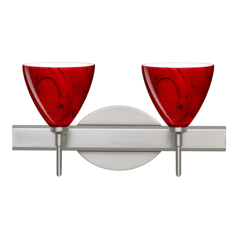 Two Light Wall Sconce from the Mia Collection in Satin Nickel Finish by Besa