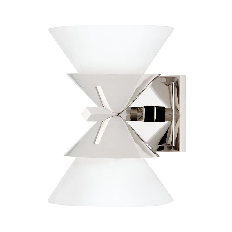 Two Light Wall Sconce from the Stillwell Collection in Polished Nickel Finish by Hudson Valley