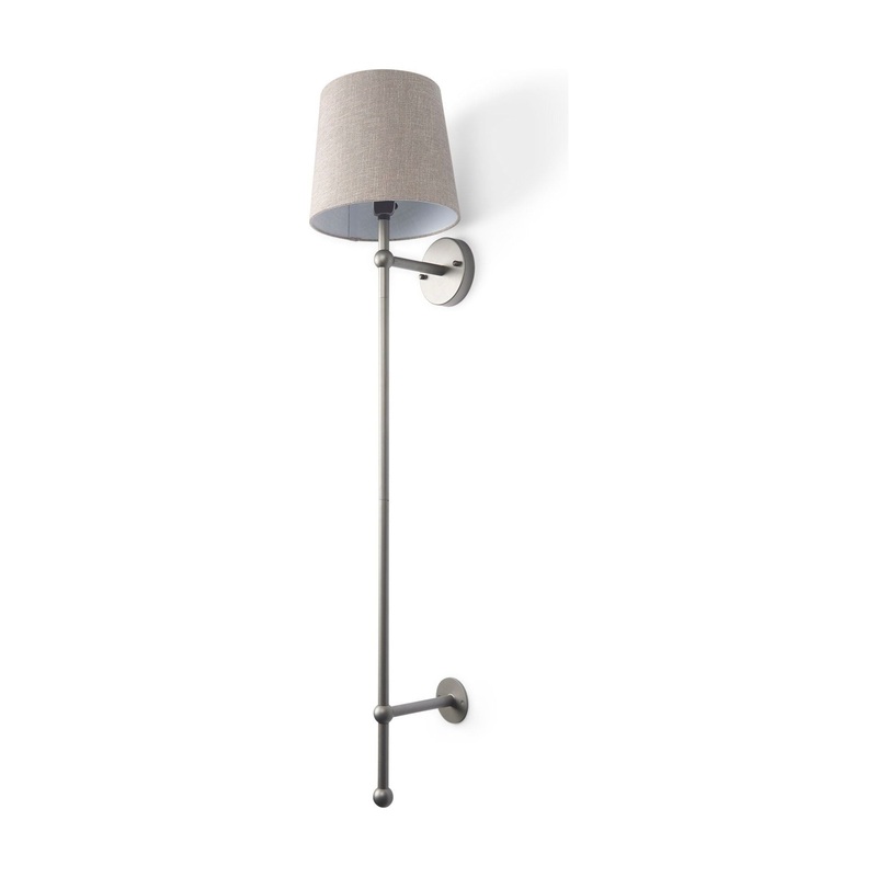 Chester Wall Sconce Gray Metal | Beige Shade