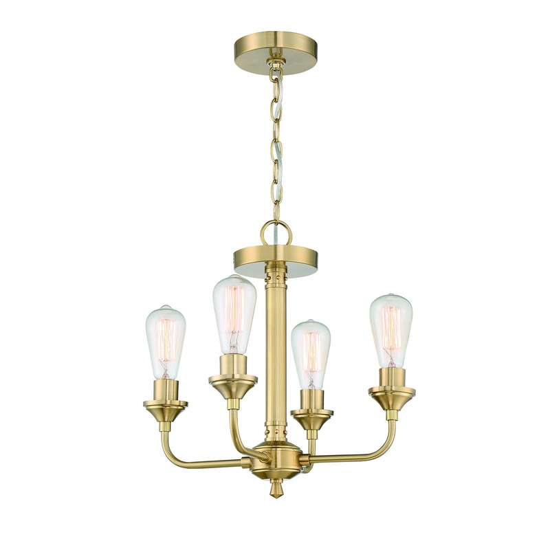 Craftmade 53054-SB Bridgestone Four Light Convertible Semi Flush/Pendant Satin Brass (Discontinued)