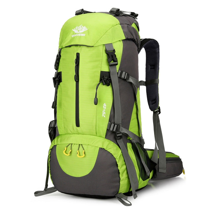 Green 36-55L Outdoor Hiking Backpack – Durable Water Resistant Travel Bag for Trekking, Camping, and Adventure