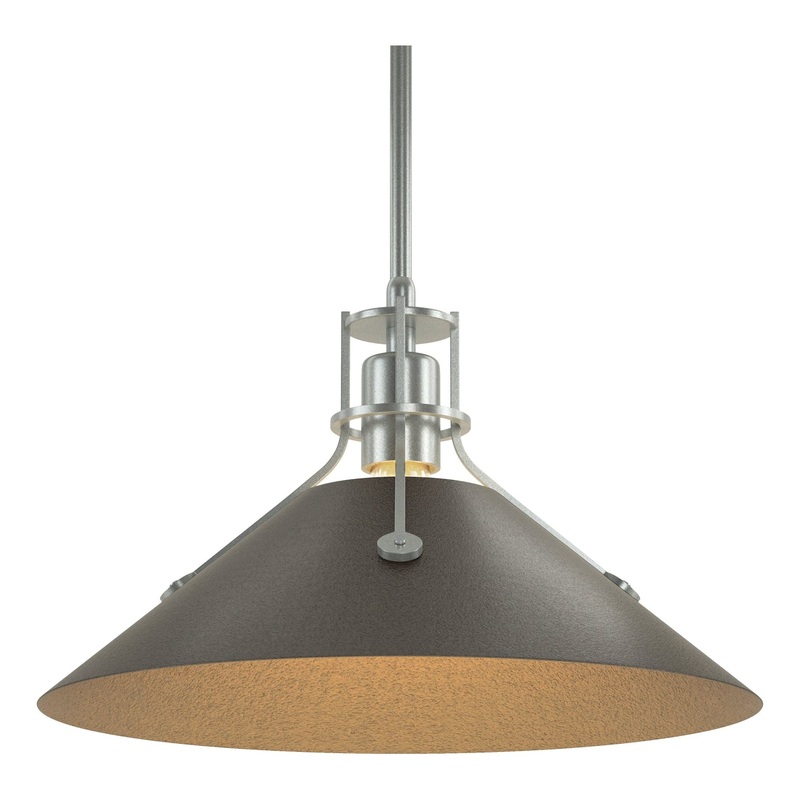 Henry Medium Steel Shade Pendant Vintage Platinum Oil Rubbed Bronze