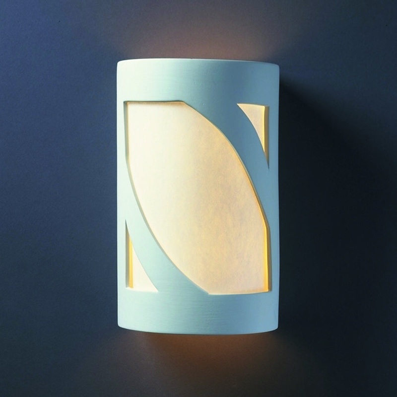 Lantern from the Ambiance Collection in Bisque Finish by Justice Designs
