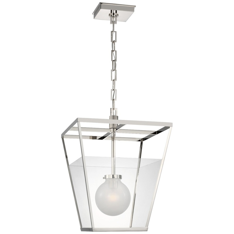 LED Lantern from the Illume Collection in Polished Nickel Finish by Visual Comfort Signature