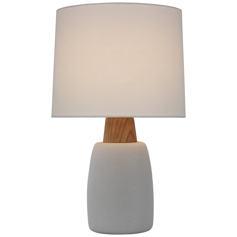 LED Table Lamp from the Aida Collection in Porous White And Natural Oak Finish by Visual Comfort Signature