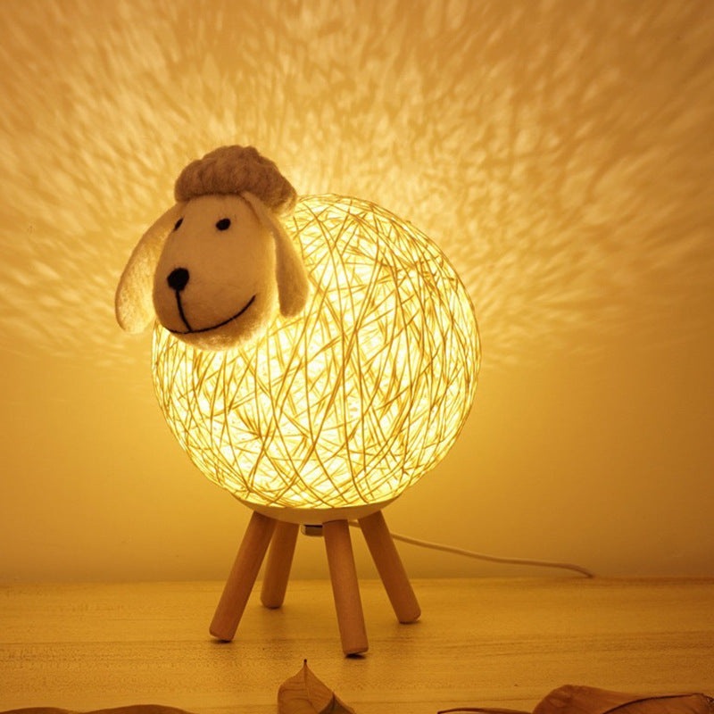 Nordic-Style Sheep Night Light – Warm Romantic Bedroom Lamp
