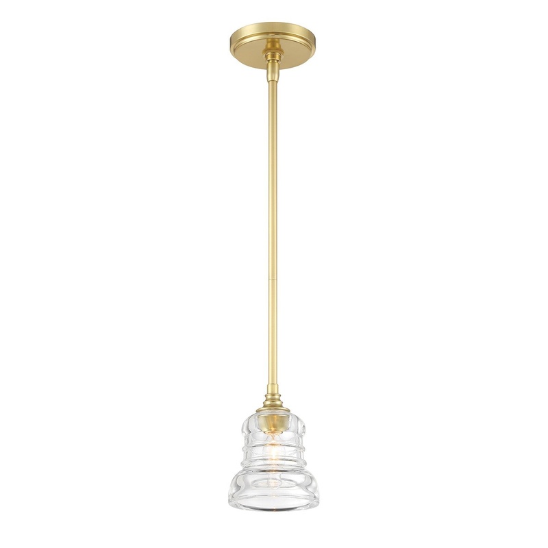 One Light Mini Pendant from the Gregory Collection in Aged Brass Finish by Crystorama
