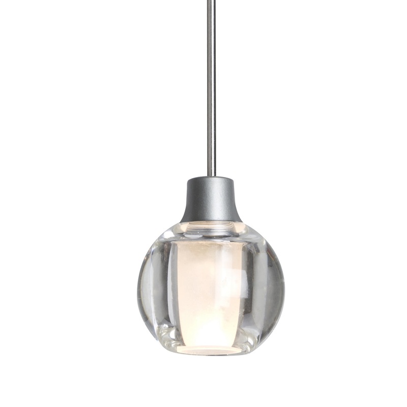 One Light Pendant from the Boca 3 Collection in Satin Nickel Finish by Besa