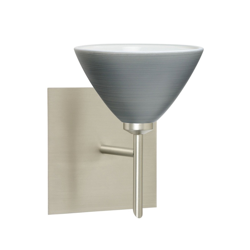 One Light Wall Sconce from the Domi Collection in Satin Nickel Finish by Besa