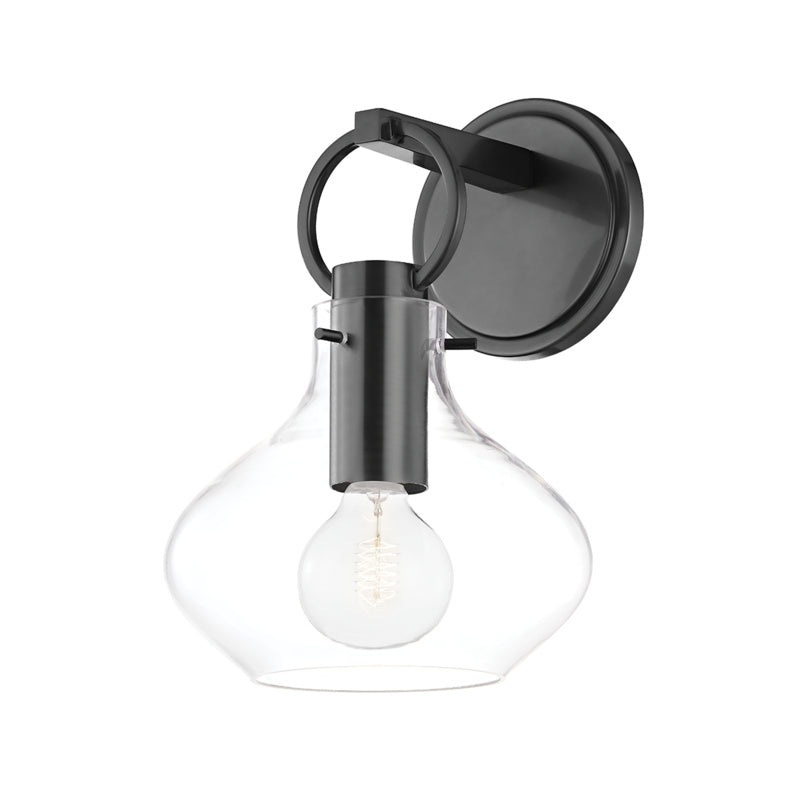One Light Wall Sconce from the Lina Collection in Old Bronze Finish by Hudson Valley