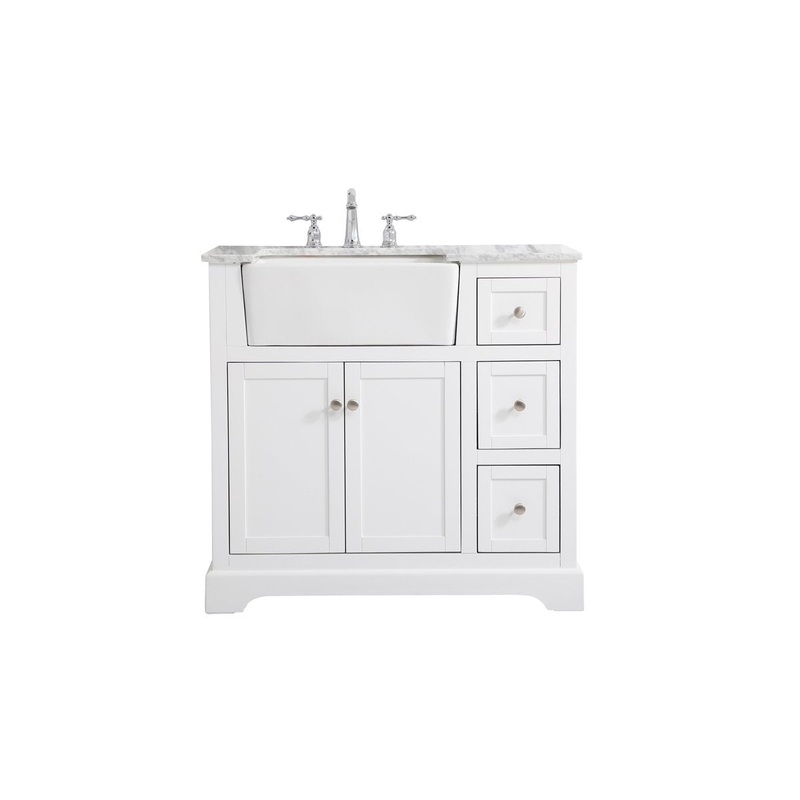 Single Bathroom Vanity from the Franklin Collection in White Finish by Elegant Lighting