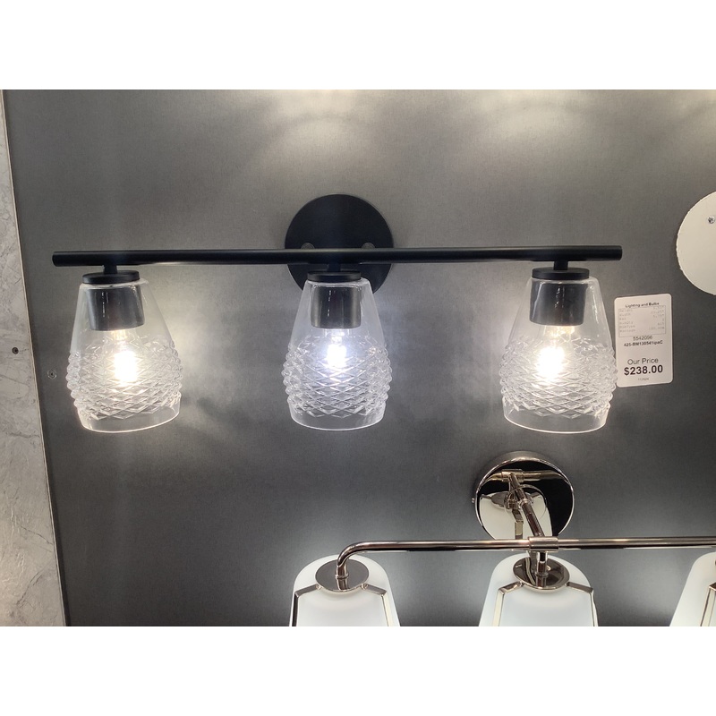 Three Light Vanity from the Dena Collection in Matte Black Finish by Capital Lighting (Clearance Display, Final Sale)