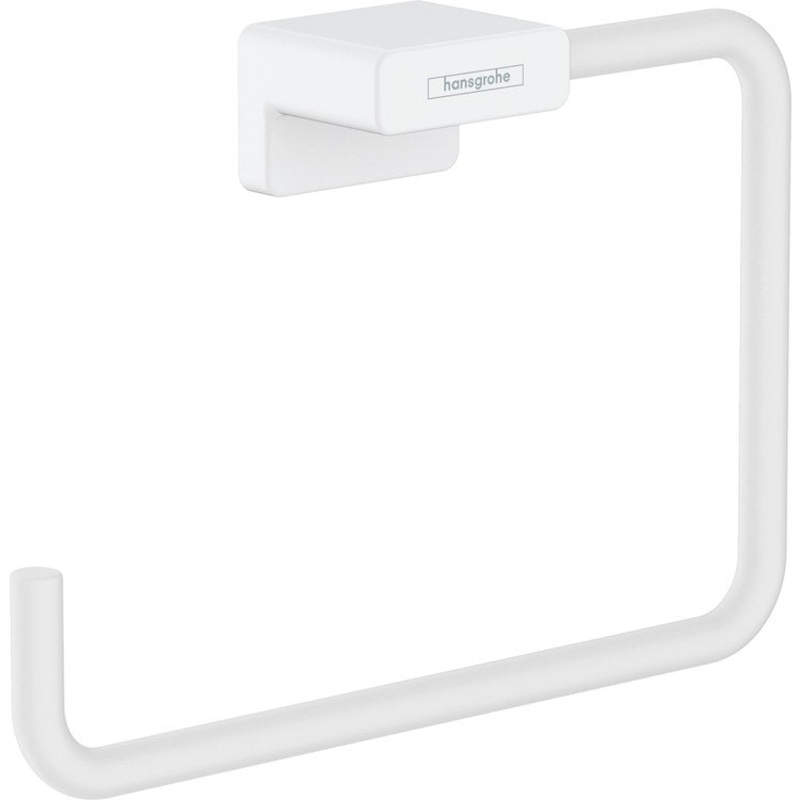 Towel Ring AddStoris 7 Inch Rectangular Matte White Metal 1-9/16 Inch