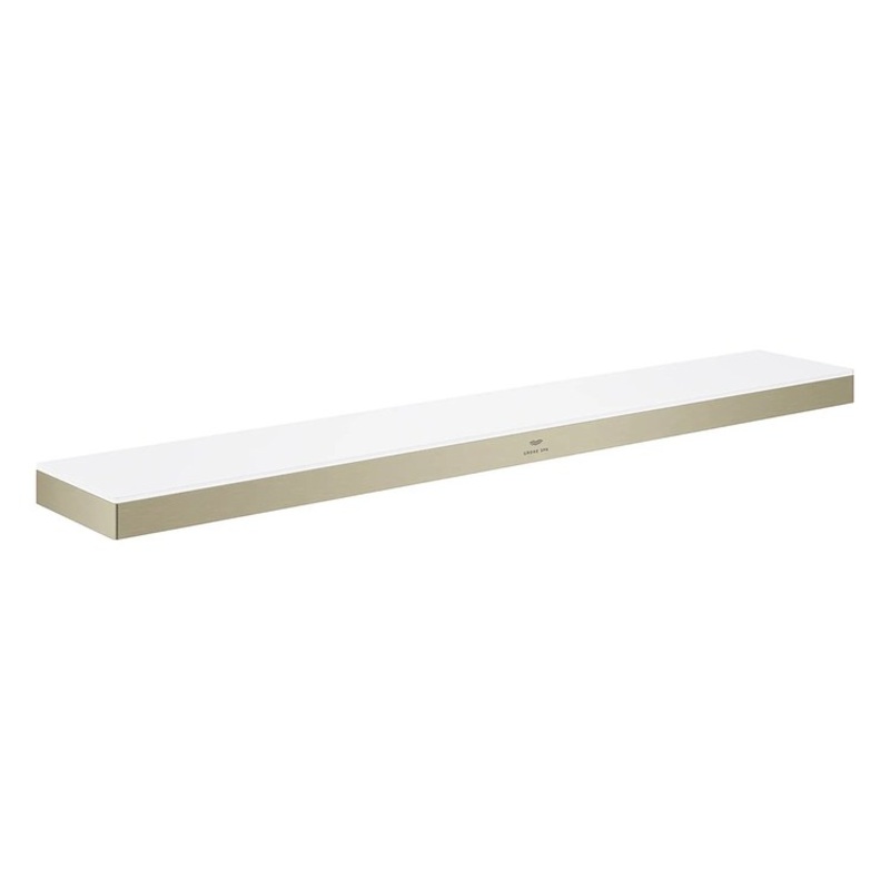 Wall Shelf Allure New Brushed Nickel 14-3/16 Inch Glass/Metal