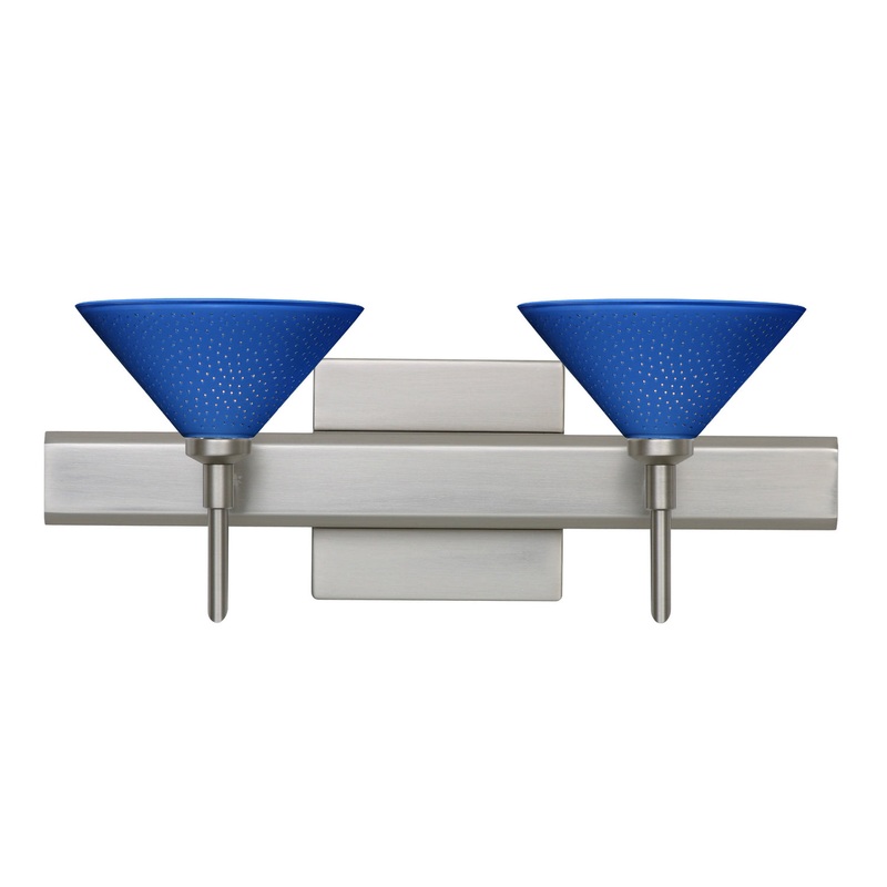 Besa 2SW-282484-SN-SQ Kona Two Light Wall Sconce Satin Nickel