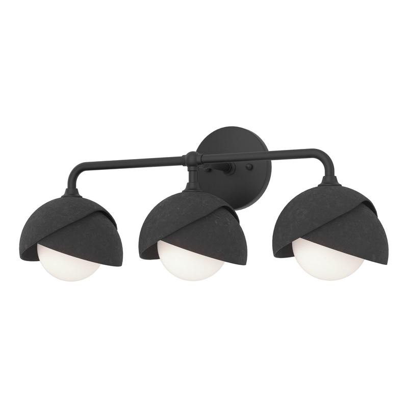 Brooklyn 3-Light Double Shade Bath Sconce Black Black