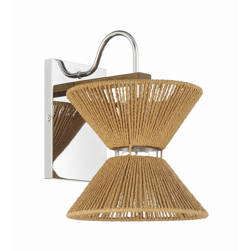 Craftmade 58561-CHWAL Serena One Light Wall Sconce Chrome/Walnut