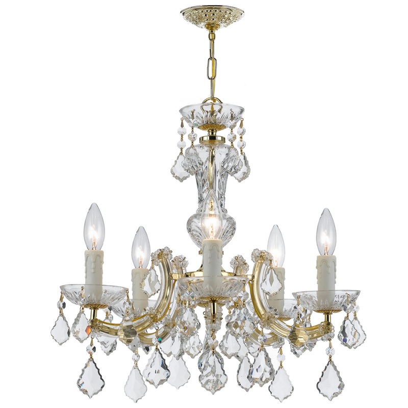 Crystorama 4376-GD-CL-S Maria Theresa Five Light Mini Chandelier Gold