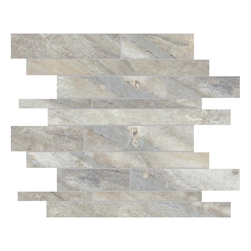 Evolution Sand Random Strip Matte Porcelain Mosaics. 1 Sheet = .96 Sq. Ft. 4501-0101.0 (69-201)
