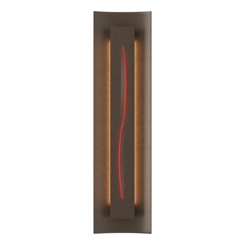 Gallery Sconce Bronze Red Glass (RR)
