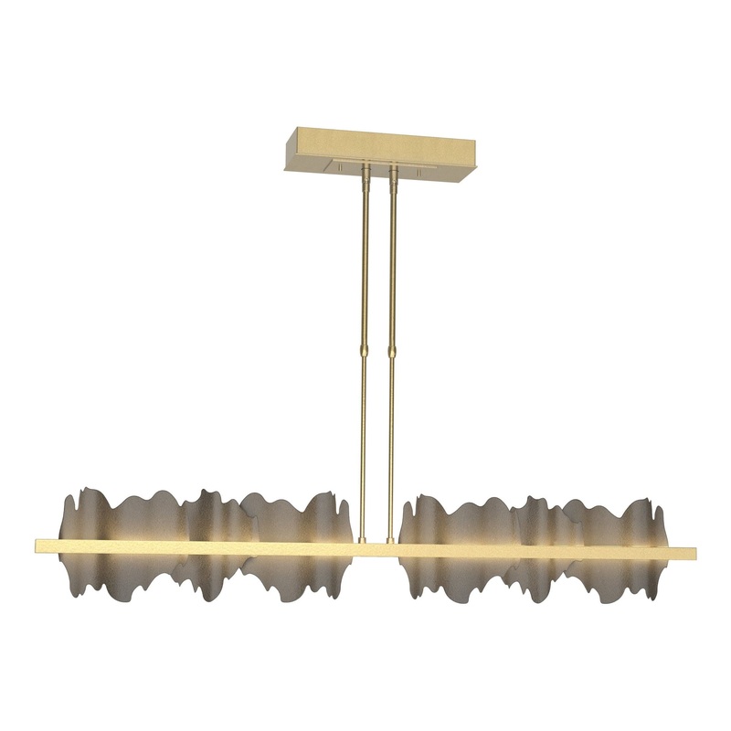 Hildene Large LED Pendant Modern Brass Dark Smoke