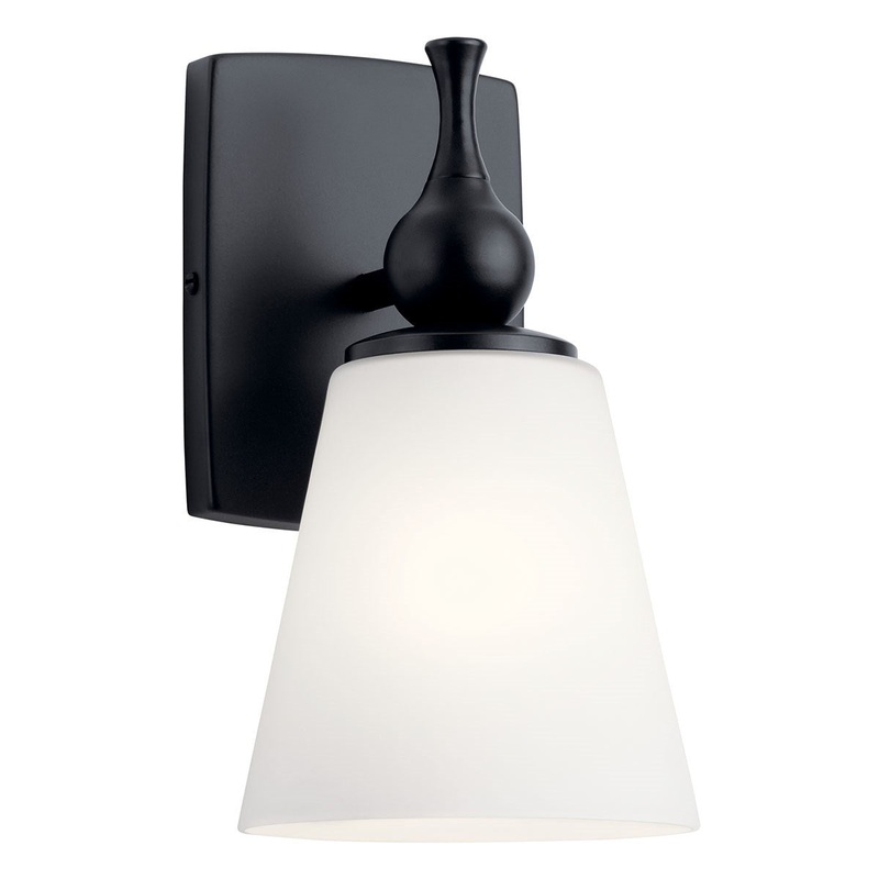 Kichler 55090BK One Light Wall Sconce, Polished Nickel
