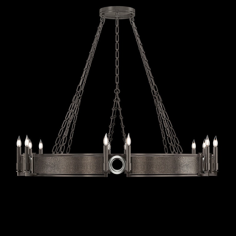 Mirage 49.75″W Round Chandelier Midnight Steel/Nickel/Pebble