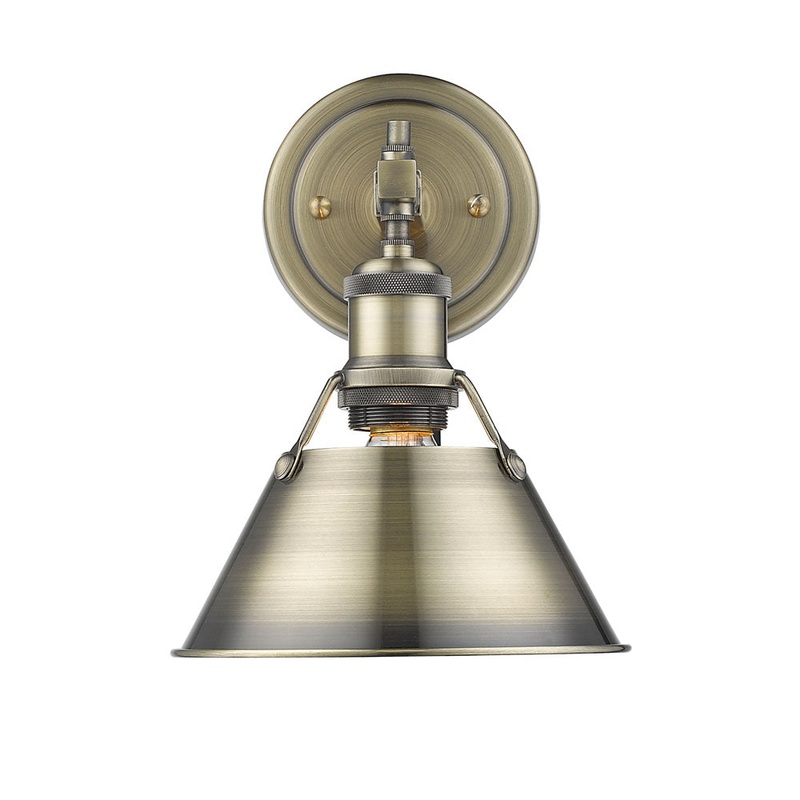 One Light Bath Vanity from the Orwell Collection in Aged Brass Finish by Golden
