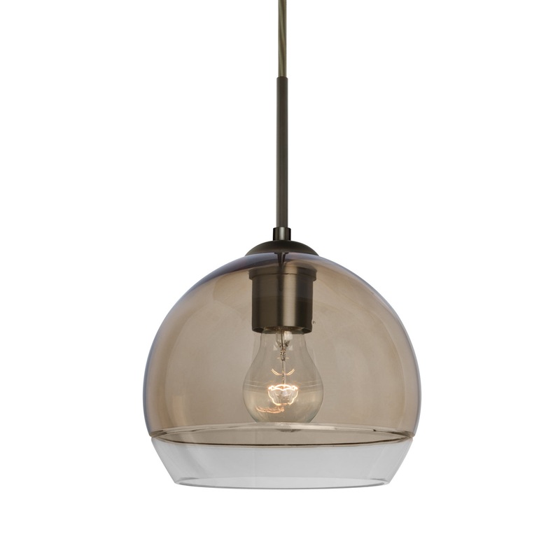 One Light Pendant from the Ally Collection in Bronze Finish by Besa