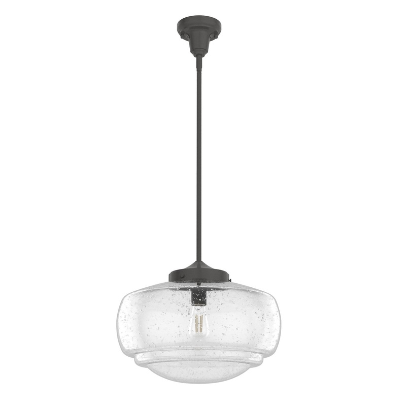 One Light Pendant from the Saddle Creek Collection in Noble Bronze Finish by Hunter