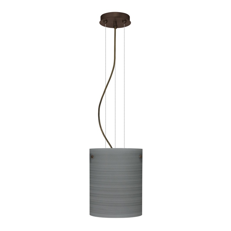 One Light Pendant from the Tamburo Collection in Bronze Finish by Besa