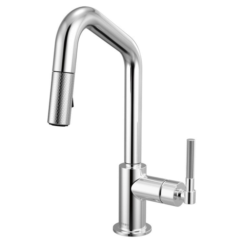 Prep Faucet Litze 1 Knurled Handle ADA Polished Chrome Pull Down Dual Function Angle 360 DEG Swivel 1.8 Gallons per Minute