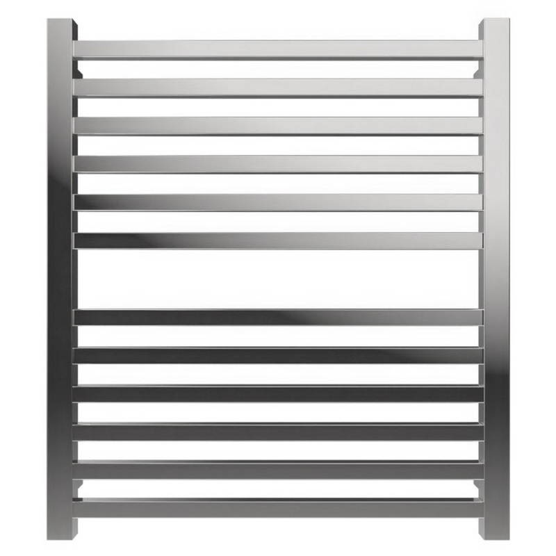 Towel Warmer Quadro 12 Square Bar Hardwire 751 BTU 29 x 32 Inch Polished Stainless 304 Stainless Steel