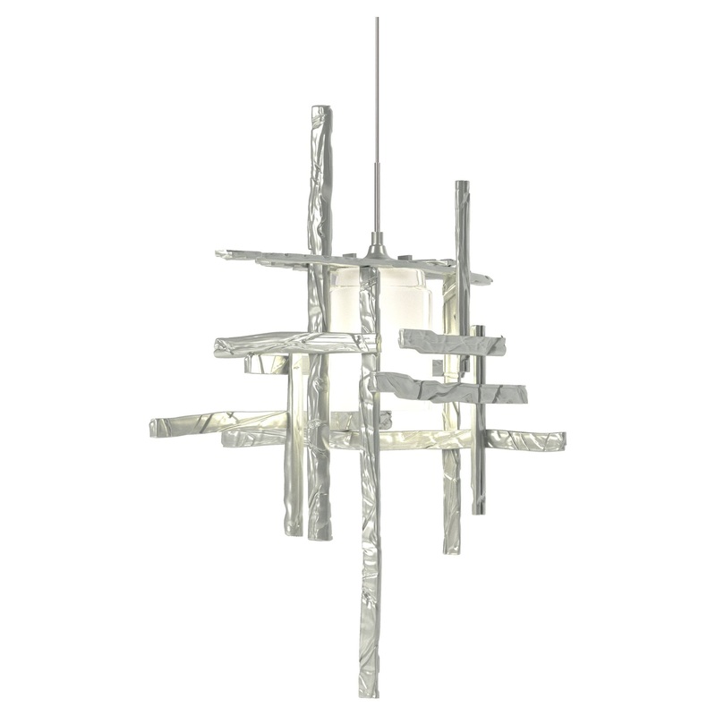 Tura Frosted Glass Low Voltage Mini Pendant Vintage Platinum