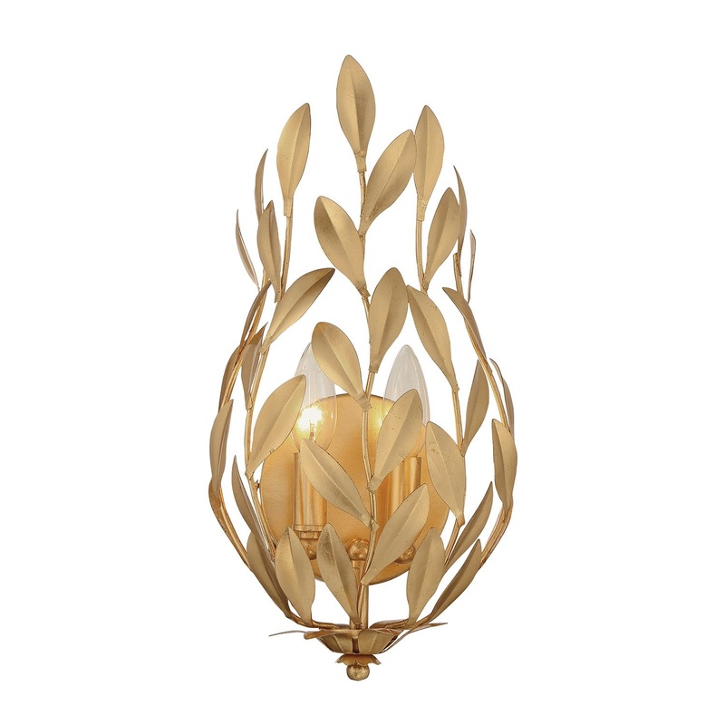 Two Light Wall Sconce from the Broche Collection in Antique Gold Finish by Crystorama