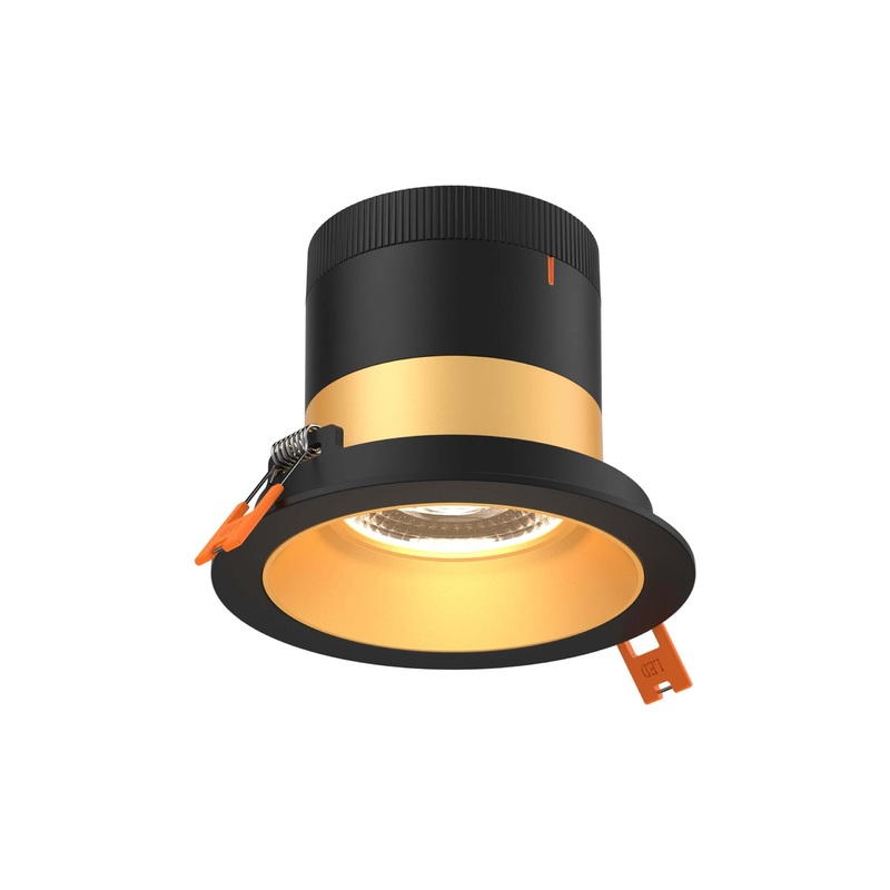 4″ Modular Downlight Gold with Black Trim 35 Degrees Regressed