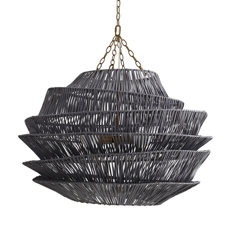 Arteriors 45085 Barton Three Light Pendant Dark Gray Wash