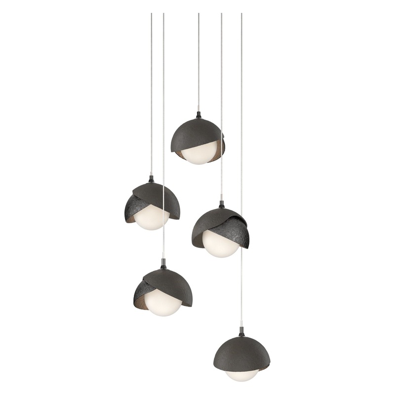 Brooklyn 5-Light Double Shade Pendant Ink Dark Smoke