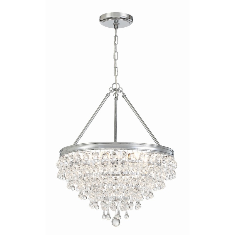 Crystorama 136-CH Calypso Six Light Chandelier Polished Chrome