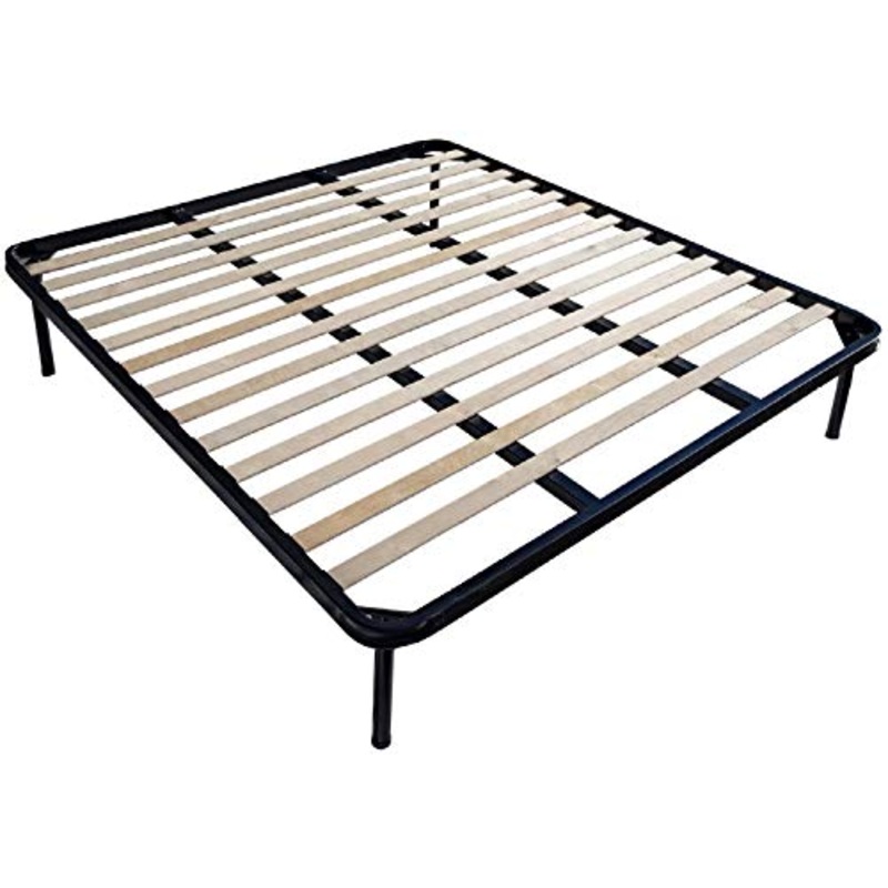 DOLCI SOGNI Rete Matrimoniale 140×190, Matrimoniale Francese, Doghe Letto Matrimoniale, Doppia Barra Centrale di Rinforzo, Struttura Letto Matrimoniale 140×190 in Ferro, 100% Made in Italy