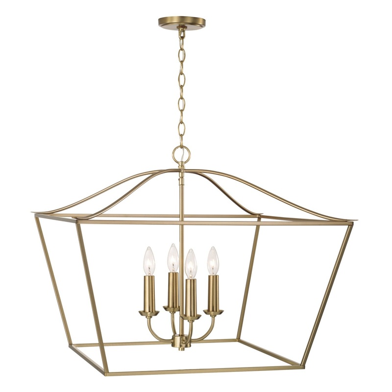Four Light Pendant from the Grady Collection in Matte Brass Finish by Capital Lighting
