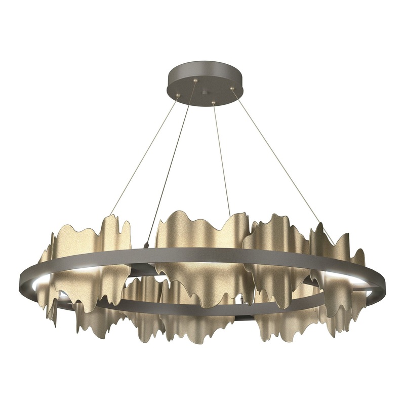 Hildene Circular LED Pendant Dark Smoke Soft Gold
